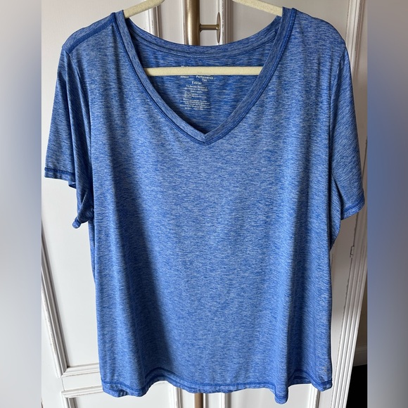 Xersion Tops - Xersion Heather Blue Short Sleeve Tee - CW25